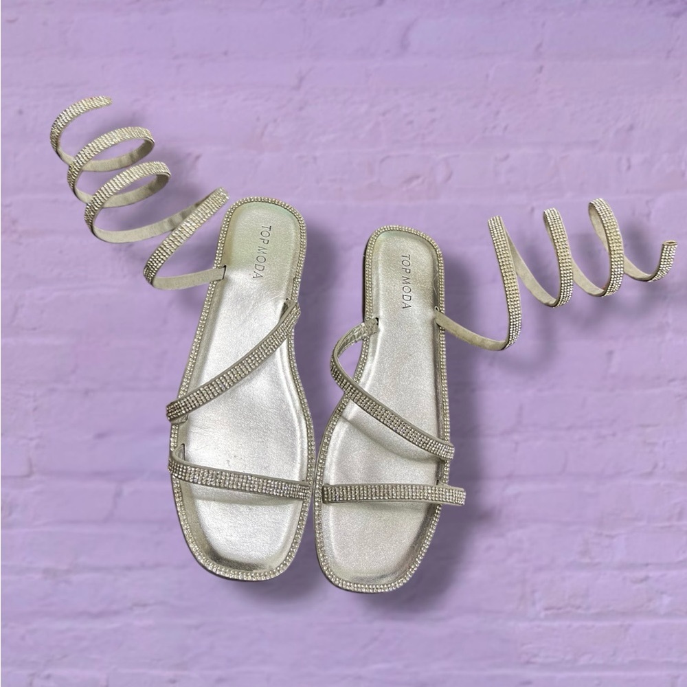 TOP Moda Shimmering Silver Sandals